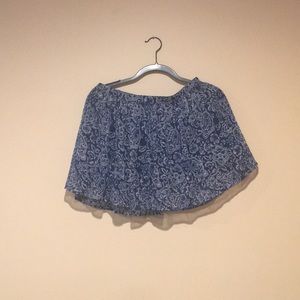 Royal Blue Patterned Skirt